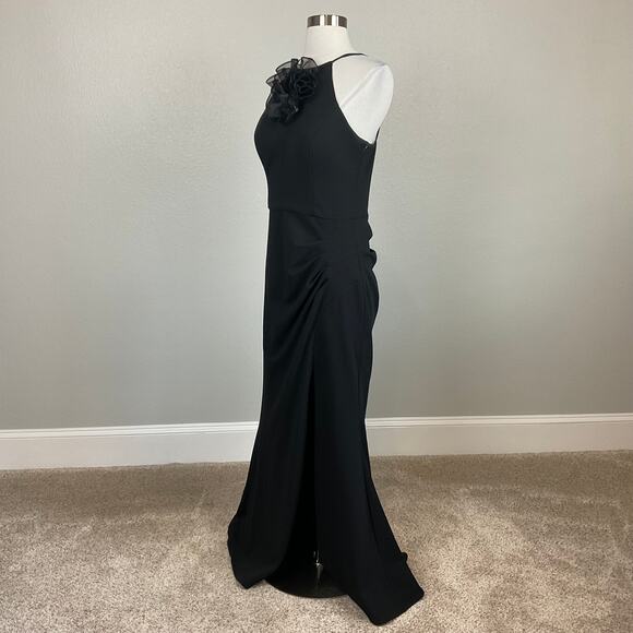 XSCAPE Sleeveless Thigh Slit Long Column Evening Gown Black Size 10 Formal Dress - Picture 2 of 12